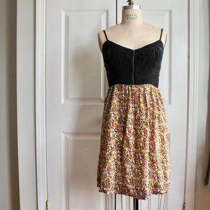 Moulinette Soeurs for Antropologie In the City Silk Dress Size 10 Zip Bodice